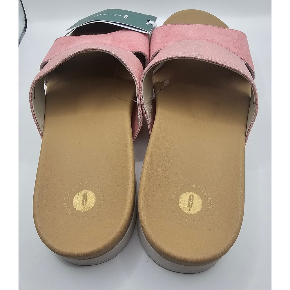 Revitalign Dawn Shimmer Pink Slide Sandals Women 12D Wide Orthopedic Comfort NEW - Picture 6 of 9